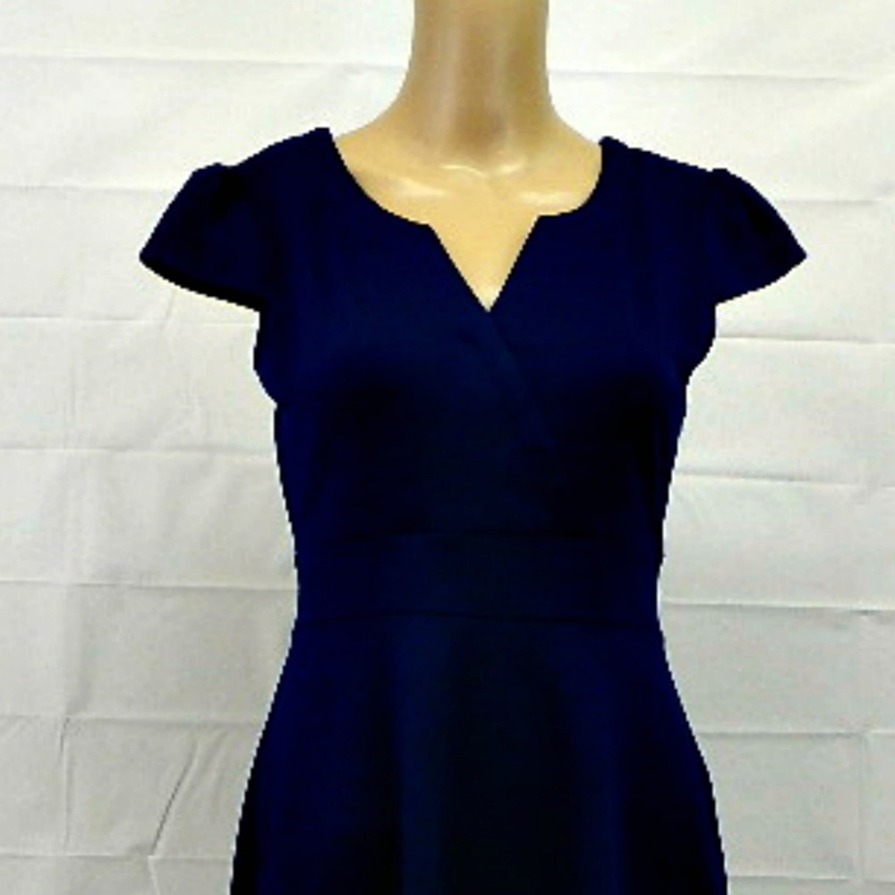 Musol sz S cap sleeve dress navy blue NWT